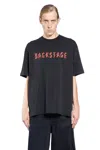 44 Label Group Black T-shirt With Print On The Front And Maxi Logo On The Back In Cotton Man In Black