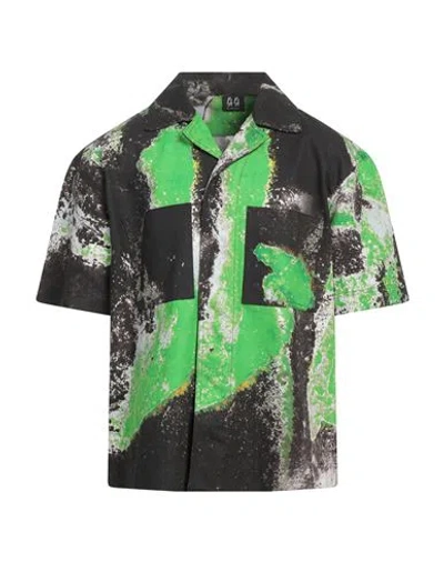 44 Label Group Man Shirt Green Size 42 Cotton In Multicolor