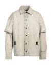 44 Label Group Man Beige Jackets In Grey