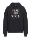 44 Label Group Men Cotton Sweatshirt With Frontal And Back Logo Print In Black