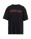 44 Label Group Black T-shirt With Print On The Front And Maxi Logo On The Back In Cotton Man
