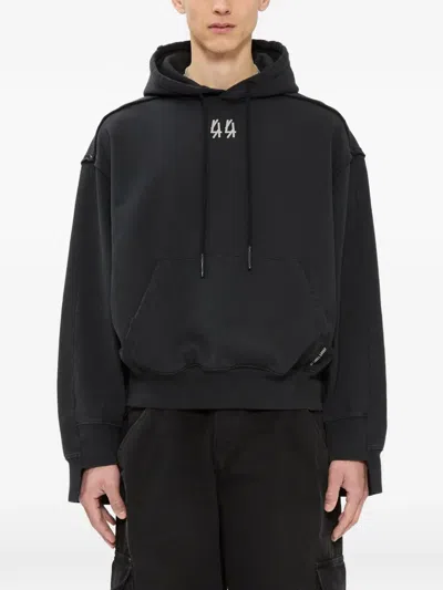 44 Label Group Mega 44 Graphic-print Drawstring Hoodie In Black