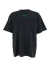 44 Label Group Men Black Crew Neck T-shirt With Logo On Front And Back In Cotton Man In Multi