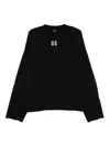 44 Label Group Logo-embroidered Frayed-edge Sweater In Black