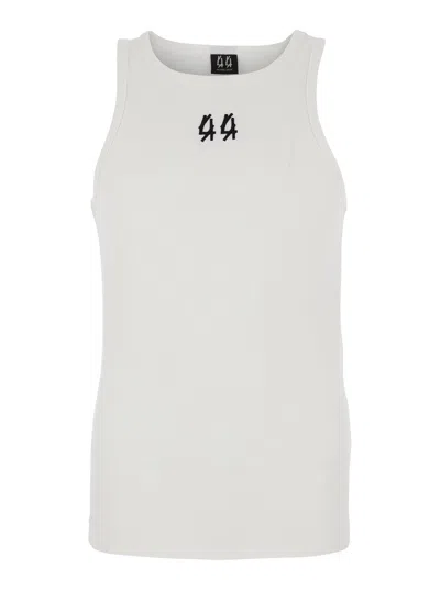 44 Label Group Canotta Con Logo Bianca In White