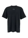 44 Label Group Black Crewneck T-shirt With Logo On The Front And Maxi Logo On The Rear In Cotton Man In Black