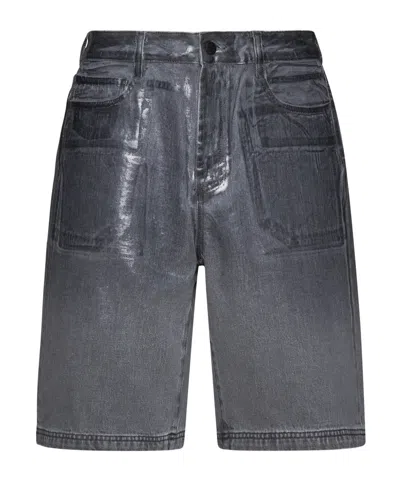 44 Label Group Man Denim Shorts Lead Size 32 Cotton In Grey