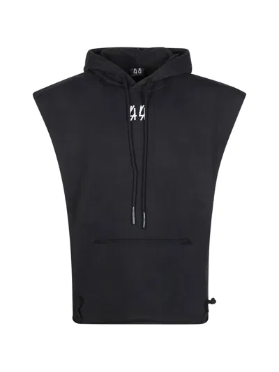 44 Label Group Mini Logo Hooded Sweatshirt In Black