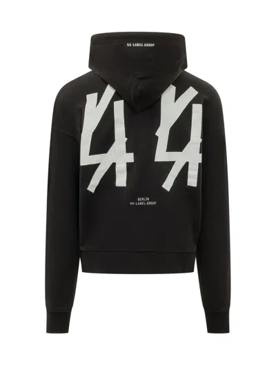 44 Label Group Mini Zip-up Hoodie T-shirt In Black-44 Solid Dirty White