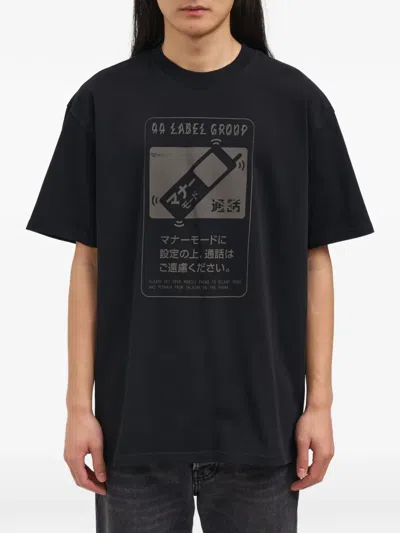 44 Label Group Mute Corrosion Graphic-print Cotton T-shirt In Black