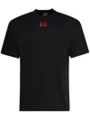 44 Label Group Black Crewneck T-shirt With Logo On The Front And Maxi Logo On The Rear In Cotton Man