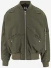 44 Label Group Nylon Bomber Jacket With Logo In Green
