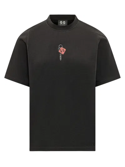 44 Label Group Over Tee In Black-forever 44 Red