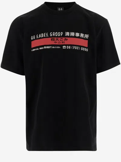44 Label Group Printed Cotton T Shirt In Black