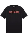 44 Label Group Black T-shirt With Print On The Front And Maxi Logo On The Back In Cotton Man In ブラック