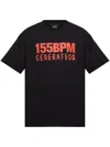44 Label Group Black T-shirt With Print On The Front And Maxi Slogan Print On The Back In Black