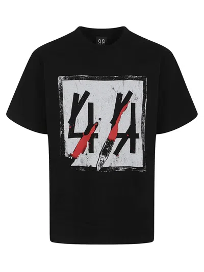 44 Label Group Pure Anti-hero Cotton T-shirt With Bold Graphic Design In Black