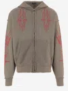 44 Label Group Reverse Eternity Cotton Sweatshirt In Burgundy