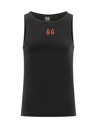 44 Label Group Ribbed Tank Top With Logo In Black-44 Highg Risk Red
