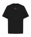 44 Label Group Black Crewneck T-shirt With Logo On The Front And Maxi Logo On The Rear In Cotton Man In Black