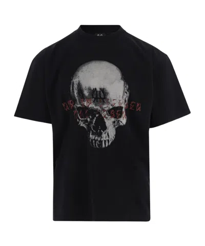 44 Label Group Sterben Skull-print T-shirt In Black