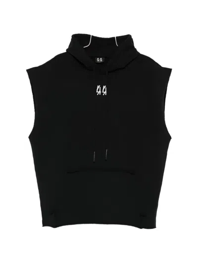 44 Label Group Sleeveless Hoodie In Black
