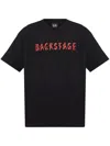 44 Label Group Black T-shirt With Print On The Front And Maxi Logo On The Back In Cotton Man In Black