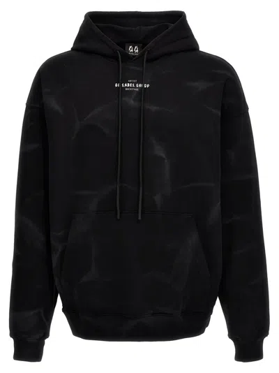 44 Label Group Smoke Printed Drawstring Hoodie In Nero