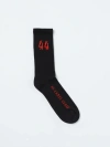 44 Label Group Black Cotton Sports Socks In Black 2