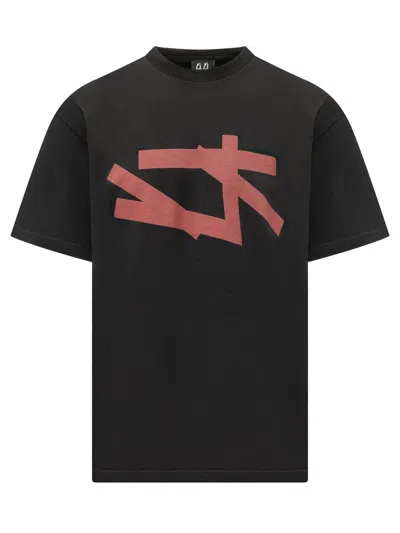 44 Label Group Stampaint Lettering T-shirt - Size 4 In Black-single 4 Dark Red