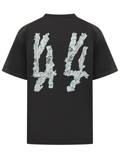 44 Label Group Statement T-shirt With Bold Lettering In Black-product Dirty White
