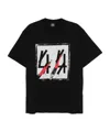 44 Label Group 'sticka' Black Crewneck T-shirt With Maxi Print On The Front And Logo Lettering On The Rear In Black