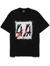 44 Label Group 'sticka' Black Crewneck T-shirt With Maxi Print On The Front And Logo Lettering On The Rear In Schwarz