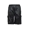 44 Label Group Stress Cargo Bermuda Shorts In Black Viscose
