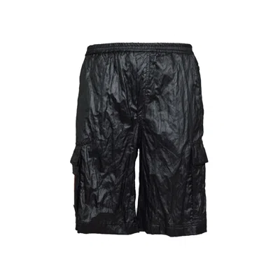 44 Label Group Stress Cargo Bermuda Shorts In Black Viscose