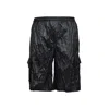44 Label Group Stress Cargo Bermuda Shorts In Black Viscose