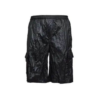 44 Label Group Stress Cargo Bermuda Shorts In Black Viscose