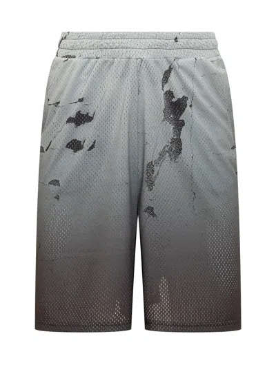 44 Label Group Stylish Mini Shorts With Unique Graphic Design In Gradient-hm High Risk Red