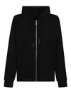 44 Label Group Classic Black Zip Hoodie With Contrasting Logo Print In Black