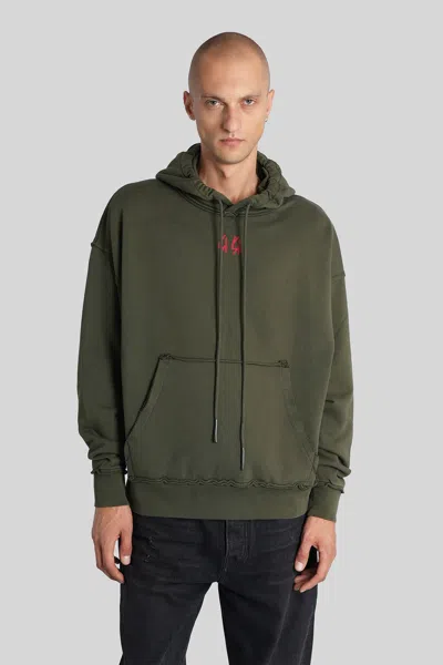 44 LABEL GROUP SWEATSHIRT IN GREEN COTTON