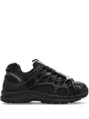 44 Label Group Dragger Sneakers In Black Leather And Fabric In Black