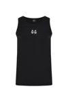44 Label Group Black Top With 44 Logo Embroidered On The Front In Cotton Man