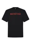 44 Label Group Black T-shirt With Print On The Front And Maxi Logo On The Back In Cotton Man
