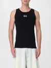 44 Label Group Black Top With 44 Logo Embroidered On The Front In Cotton Man