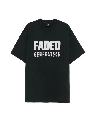44 Label Group T Shirt Faded Generation Nera In Black