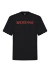 44 Label Group Black T-shirt With Print On The Front And Maxi Logo On The Back In Cotton Man In Black