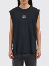 44 Label Group Black Sleeveless T-shirt With Logo On The Front And Maxi Logo On The Back In Cotton Man In Black