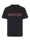 44 Label Group Black T-shirt With Print On The Front And Maxi Logo On The Back In Negro