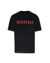 44 Label Group Black T-shirt With Print On The Front And Maxi Logo On The Back In Cotton Man In P575