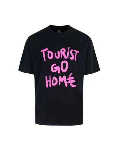 44 LABEL GROUP BLACK T-SHIRT TOURIST GO HOME